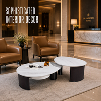 Table basse pour usage domestique, style italien moderne minimaliste, plateau en marbre Pandora, forme ovale, structure en métal, durable et facile à nettoyer