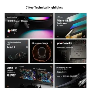 Lunettes intelligentes RayNeo Air 4 AR, <span class=keywords><strong>TV</strong></span> montée sur la tête, les premières lunettes HDR10 compatibles avec <span class=keywords><strong>iPhone</strong></span> 17, visionnage de films HD portable, appareils XR - Product Image 2