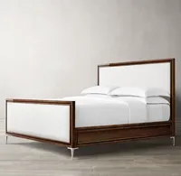 Sassanid OEM Offre Spéciale Collection de chambre à coucher de style international Lit à panneaux en tissu Benoit avec pied