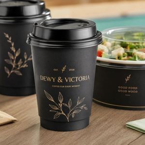 Wholesale Custom <b>Coffee</b> With Your Brand Logo Disposable Take Away Paper Cups for Hot and Cold Beverages - Product Image 1