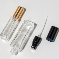 Flacon de parfum vide en verre transparent de luxe, carré ou rectangulaire, avec capuchon en aluminium, pour vaporisateur, 3ml, 5ml, 10ml, 20ml, 30ml, vente en gros