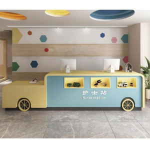Mostrador de Recepción para Hospital Pediátrico, Madera Sólida, Diseño Simple en Forma de L, Estación de Enfermería - Product Image 6
