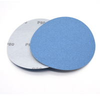 Disque abrasif à velcro bleu en céramique, papier abrasif rond 125 mm (5 pouces), disque de ponçage automobile