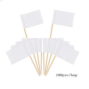 Banderitas para Palillos Blancas Puras, Paquete de 100, Decoración Festiva, para Frutas, Pasteles, <span class=keywords><strong>Hamburguesas</strong></span> y Cócteles - Product Image 2