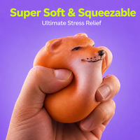 Prix d'usine en gros Jouet anti-stress souple à presser en forme d'œuf de chien Kawaii avec expression originale en PU pour 2-4 ans Commande en gros