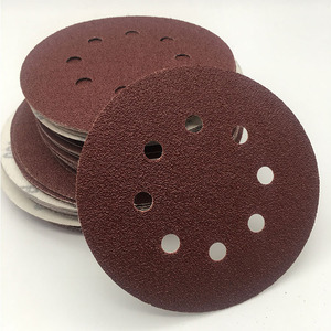 Chất Lượng Cao 5 "125Mm Đỏ Nhôm Oxit Móc Và Vòng Lặp Sanding Đĩa Velcro Đĩa Cho Vật Liệu Loại Bỏ Và Tái Tạo Bề Mặt Đa Lỗ - Product Image 2