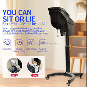 Venta al por mayor de alta calidad ultrasónico Micro niebla <span class=keywords><strong>peluquería</strong></span> vaporizador de pelo para salón de belleza 7 colores luces O3 <span class=keywords><strong>ozono</strong></span> máquina de Spa de pelo - Product Image 2