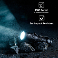 Lampe torche tactique LED mini portable rechargeable USB-C haute luminosité 1000 lumens, étanche IP68, faisceau de 360 m, en aluminium aéronautique