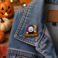 Broche en émail dur à thème Halloween, motif fantôme, citrouille, lune, pour la mode, la décoration de sac à dos et comme épingle de revers