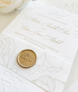 การ์ดเชิญงานแต่งงานพิมพ์นูนลาย<span class=keywords><strong>ดอกไม้</strong></span>บนกระดาษฝ้ายขายดี พร้อมการ์ดอวยพร - Product Image 6