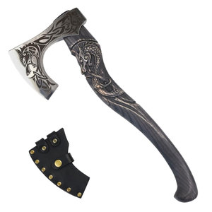 2026 High Quality Steel Embossed Head <b>Viking</b> <b>Axe</b> Hunting & Camping <b>Axe</b> With Wood Handle and Damascus Steel <b>Viking</b> <b>Axe</b> - Product Image 1