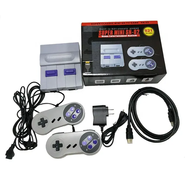 China Supplier Classic Mini Tv Game Console Built in 821 Games with New Dual Controllers Handheld Retro Game Console