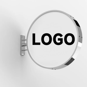 Custom Advertising Wall Side Hanging Board Circle Mounted Signboard Two Sides <b>Led</b> Light Box <b>Sign</b> for Bar Restaurant Store Signs - Product Image 2