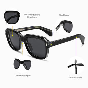 Gafas de Sol Polarizadas TR90 Clásicas con Marco Negro, Lentes TAC UV400, Protección Solar para Conducir, Moda Masculina - Product Image 1