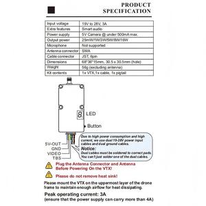 5.8G 4900-6060MHz AKK Alpha16 16W VTX FPV 无人机视频发射器 25mW/1000mW/3000mW/5000mW/8000mW/16000mW 96通道低延迟 - Product Image 6