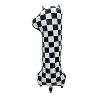 Nouveau ballon à carreaux noir et blanc de 40 pouces Joyeux anniversaire avec ballons Gif
