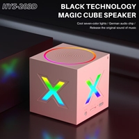 Speaker mini HYS203D X RGB dengan lampu ambient, speaker BT nirkabel, portabel untuk pesta, kotak musik outdoor, desain persegi modis, ukuran saku.