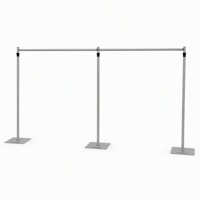 Support de toile de fond réglable à portée longue 20 pieds x 10 pieds, 3 montants, 2 barres transversales connectées, cadre d'affichage pour événements et mariages, 1,8-3 m, OEM ODM