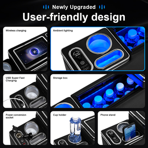Boîte d'accoudoir de console centrale intérieure, chargeur sans fil et éclairage d'ambiance pour Toyota ROOMY <span class=keywords><strong>THOR</strong></span> TANK JUSTY - Product Image 3