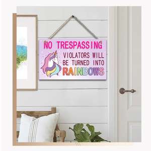 Panneau de peinture en bois rustique suspendu de pays américain, panneaux d'avertissement pour la maison, mur, chambre, décoration d'entrée - Product Image 5