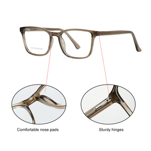 Monturas ópticas cuadradas para hombre o mujer, TR, ligeras, con montura completa, lentes transparentes, montura de moda - Product Image 3