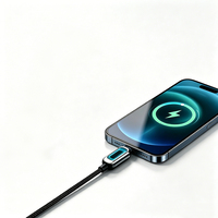 Cable USB-C a USB-C con Espejo Infinito LED, PD3.0 60W 3A, 0.5-2m, Trenzado de Nailon, Conductor de Cobre Puro, Carga Rápida para Computadora