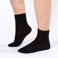 Chaussettes chaudes d'automne et d'hiver pour hommes et femmes unisexes avec cinq doigts en polyester et coton multicolore