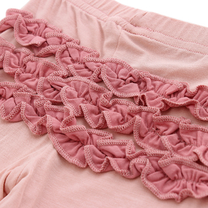 Pantalon élastique pour bébé fille, <span class=keywords><strong>legging</strong></span> de couleur unie à volants, doux et respirant - Product Image 4