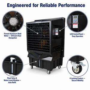 Refroidisseur <span class=keywords><strong>d</strong></span>'<span class=keywords><strong>air</strong></span> portable JHCOOL AC pour extérieur/intérieur avec ventilateur axial puissant 22000 cmh, réservoir <span class=keywords><strong>d</strong></span>'eau de 120 L, matériau plastique, utilisation en hôtel et en garage - Product Image 4