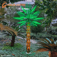 Palmiers artificiels géants personnalisés à haute luminosité H:3m, éclairage décoratif LED extérieur, palmier artificiel en cocotier