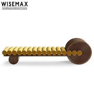 WISEMAX FURNITURE modern designer soggiorno divani tessuto velluto legno massello panca letto lounge chair <span class=keywords><strong>camera</strong></span> <span class=keywords><strong>da</strong></span> letto in legno divano panca - Product Image 6