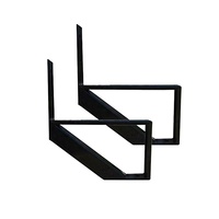 Stringer d'escalier en aluminium robuste Celia, 1 marche, forme simple, revêtement en poudre, standard