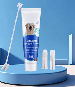 Pasta de Dientes y Cepillo de Dientes Comestibles para Mascotas, para el Cuidado Bucal y la Limpieza de Dientes de Perros, para el Mal Aliento - Product Image 3
