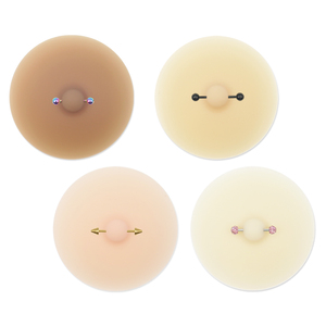 <span class=keywords><strong>Copricapezzoli</strong></span> in <span class=keywords><strong>Silicone</strong></span> Riutilizzabili con Piercing, Tonalità della Pelle, per Decorazione del Seno - Product Image 6