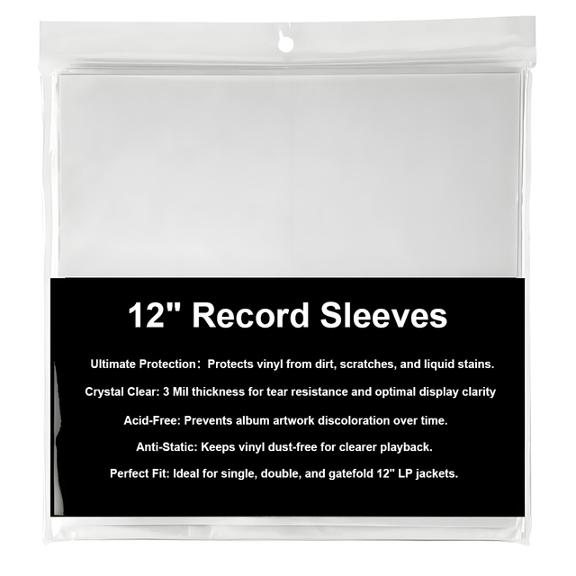 Crystal Clear Outer Vinyl Sleeves Record LP Album Covers Perfect Fit for 12" LP Vinyl 33 RPM Record Sleeve