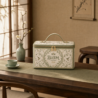 Étui de transport pour jeu de Mahjong, sac de rangement portable à fermeture éclair pour tuiles florales vintage, idéal pour les voyages et les soirées de jeu