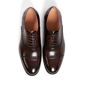 Chaussures habillées classiques pour hommes personnalisables en cuir véritable italien, style Oxford à lacets, plates, pour le travail, toutes saisons (été et hiver) - Product Image 6