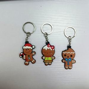 Presentes de Natal Personalizados Direto da Fábrica, Chaveiro de Silicone em Forma de Homem de Biscoito, Chaveiro de Borracha 2D, Chaveiro de PVC Macio - Product Image 5