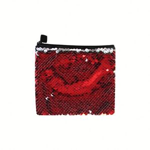 Porte-monnaie carré pour enfants, 14,5*12,5 cm, en sequins sirène, sublimation, durable, moderne, multifonctionnel - Product Image 4