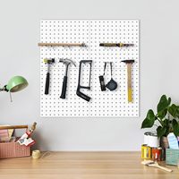 4 pièces Pegboard métal organisateur Kit montage mural panneaux d'affichage support de stockage panneau perforé accessoires pour Garage