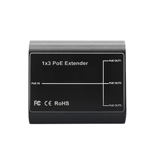 Repetidor POE Gigabit 100/1000Mbps, 4 Puertos, 1 Entrada, 3 Salidas, 30W, 100 Metros, Aluminio, Estándar IEEE802.3af/at, Switch de 0.8Gbps - Product Image 1