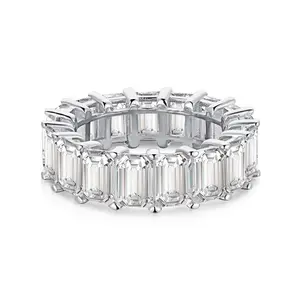 925 Sterling Silver Zircon Jewellery Eternity Band Diamond Engagement Wedding Ring Stackable 18K Gold Plated Rings Jewelry Women