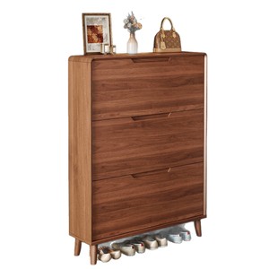Meuble à chaussures multifonctionnel ultra-fin de style chinois moderne en bois pour l'entrée et le couloir de la maison - Product Image 5