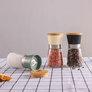 High Quality Eco Friendly Top Seller 170ml Bamboo Salt And Pepper Home Spice Grinding Mills For Kitchen Gadgets