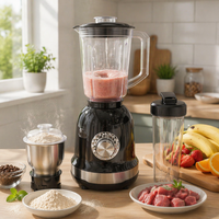 3-in-1 Voedselprocessor & Blender Mixer Grinder Draagbaar voor Thuis & Hotelgebruik 1000W Dubbele Oververhitting Bescherming Roestvrijstalen Mes