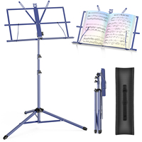 Factory Wholesale Blue Black Pink Color Book Holder Iron Aluminum Alloy Metal Height Adjustable Folding Music Sheet Stand