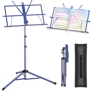 Soporte <span class=keywords><strong>para</strong></span> Partituras Plegable de Metal, Aleación de Hierro y Aluminio, Ajustable en Altura, en Colores Azul, Negro y Rosa, Venta al Por Mayor de Fábrica - Product Image 1