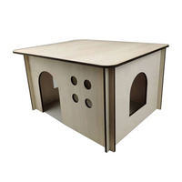 Maison pour animaux de compagnie en bois poli personnalisé pour hamsters chinchillas cochons d'inde signe mural cachette cage artisanat en bois boîtes en bois