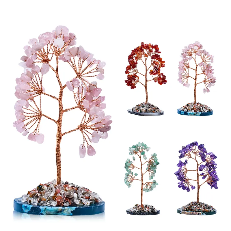 Hoge Kwaliteit Mini Crystal Boom Natuurlijke Kristal Ambacht Boom Groothandel Quartz Crystal Tree Voor Gift