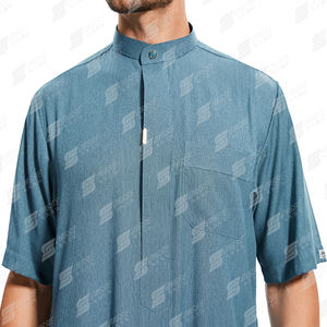 Ropa musulmana árabe modesta y transpirable Thobe para <span class=keywords><strong>hombre</strong></span> marroquí lista para usar con logotipo personalizado bordado ODM Supply - Product Image 5